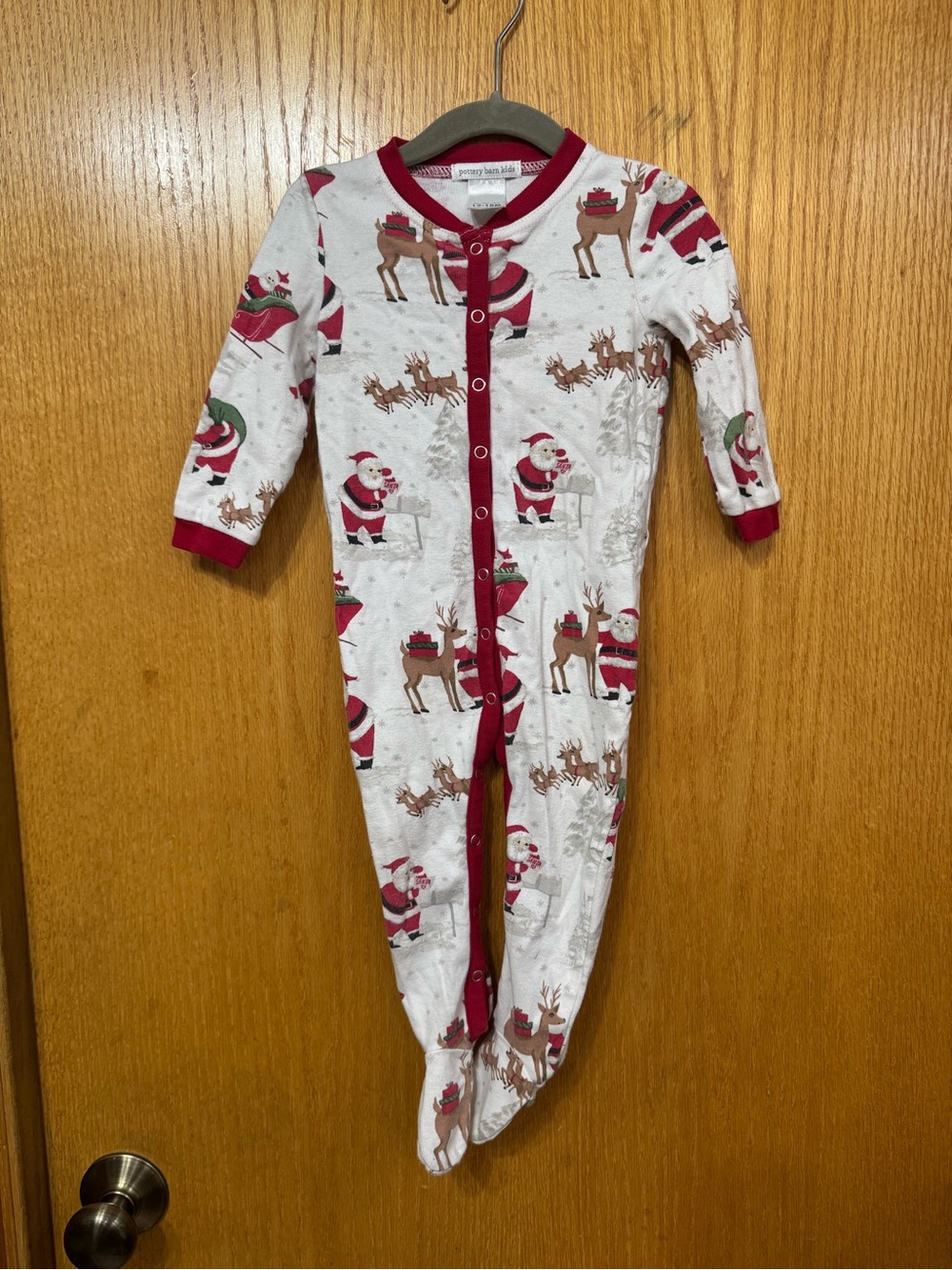 Pottery Barn Kids Red and White Pajama Set Christmas